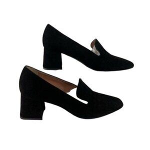 Gravity Pope Velvety Suede Block-Heel Shoes